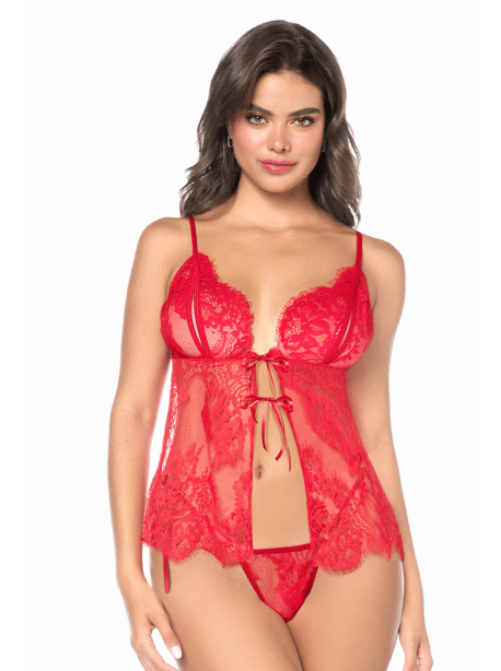 Babydoll Mapalé espiègle avec string à nouer 