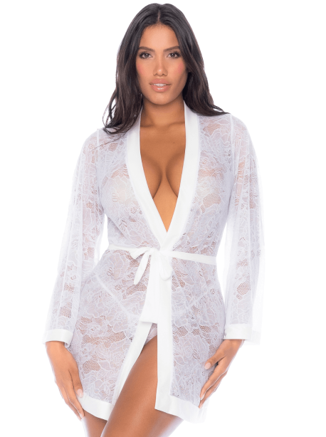 Peignoir en dentelle blanche 