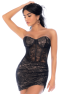 Robe bustier en dentelle noire 