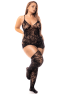 Combinaison grande taille en résille noire 