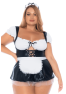 Costume sexy soubrette grande taille 3 pièces 