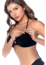 Bikini Bandeau Noir avec Anneau Central 