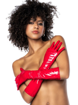 Gants en vinyle rouge 