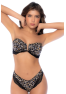Bikini Bandeau Léopard avec Dentelle 