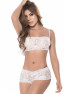 Ensemble lingerie blanc top bustier et shorty dentelle 