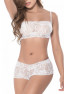 Ensemble lingerie blanc top bustier et shorty dentelle 