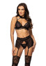 Velvet sin lingerie set - Black