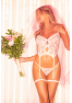 Ensemble bustier blanc en dentelle avec porte-jarretelles – Mapalé