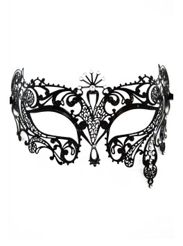 Masque vénitien Bianca rigide doré avec strass 