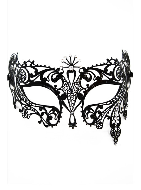 Masque vénitien Bianca rigide doré avec strass 