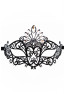 Masque vénitien Gemma rigide noir avec strass 