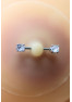 Paire de cache-tétons piercing barre faux diamant peau claire 