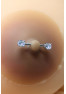 Paire de cache-tétons piercing barre faux diamant peau métisse 