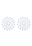Paire de cache tétons adhésifs strass bleu et violet 