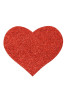 Paire de cache tétons adhésifs coeur pailleté rouge 