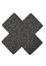 Paire de cache tétons adhésifs croix pailletée noir 