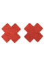 Paire de cache tétons adhésifs croix pailletée rouge 