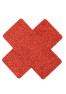 Paire de cache tétons adhésifs croix pailletée rouge 