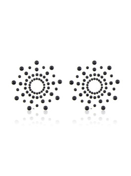 Paire de cache tétons adhésifs strass noir 