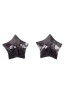 Paire de cache tétons adhésifs étoile pailletée sequin noir 