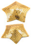 Paire de cache tétons adhésifs étoile pailletée sequin doré 