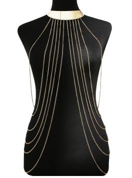 Bijou Tour de cou avec chaines de corps doré 