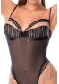 Body noir transparent avec strass scintillants – Mapalé