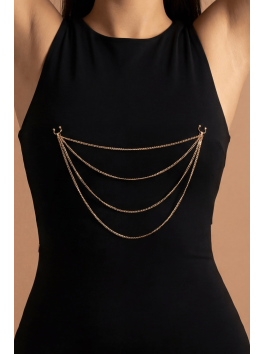 bijou pinces tétons avec 4 chainettes doré rose 