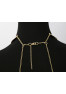 Bijou Tour de cou trois anneaux avec chaines de corps doré 