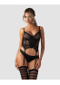 Lune Bellis corset et string - Noirs