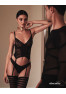 Lune Bellis corset et string - Noirs