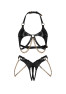 Anyya 2 pieces crotchless lingerie set - Black