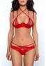 Vente en gros lingerie Soutien-gorge push-up rouge avec bandes resille