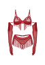 Rossay ensemble ouvert 4 pièces - Rouge