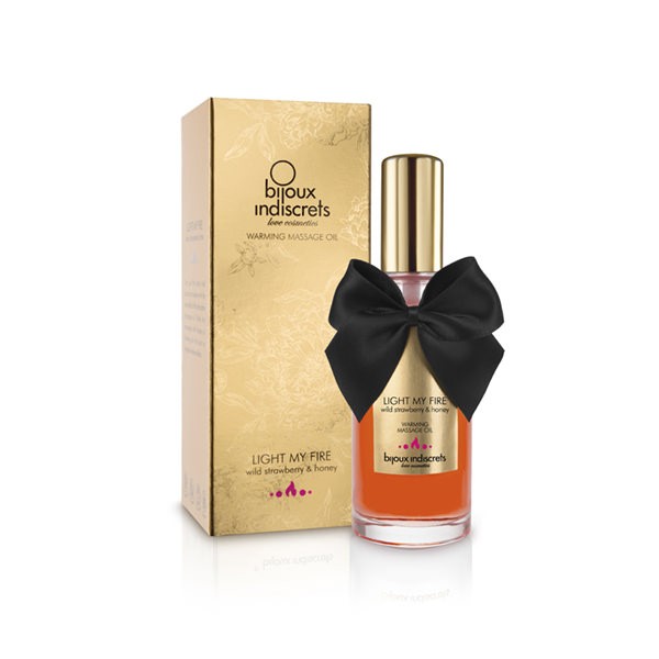 Huile de massage embrassable chauffante - Fraise sauvage — Bijoux Indiscrets, sélection SENVÉLYA