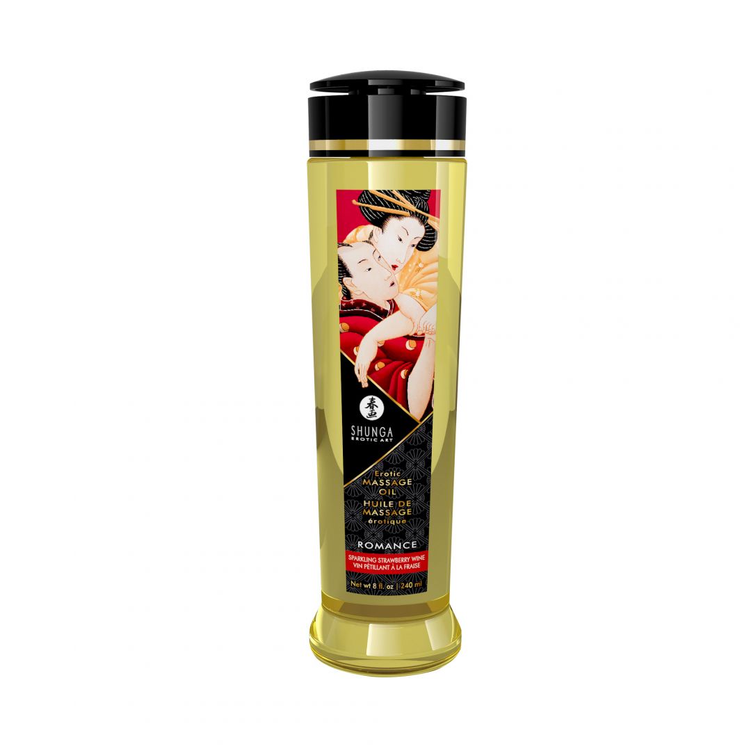 Erotisk massage olie - Romance - Jordbær mousserende vin - 240 ml