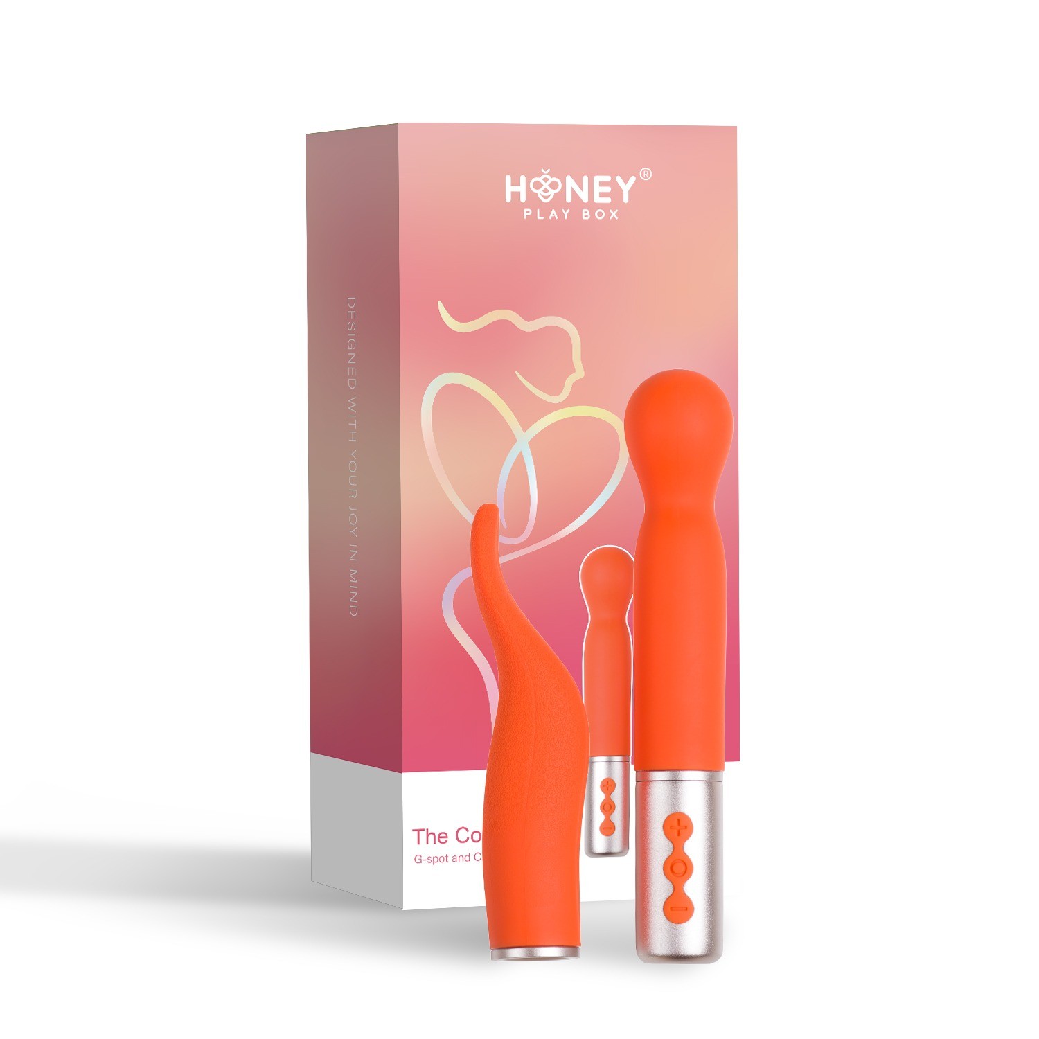 Partschinite - The naughty collection - Vibromasseur à tête interchangeable Orange — Honey Play box, sélection SENVÉLYA