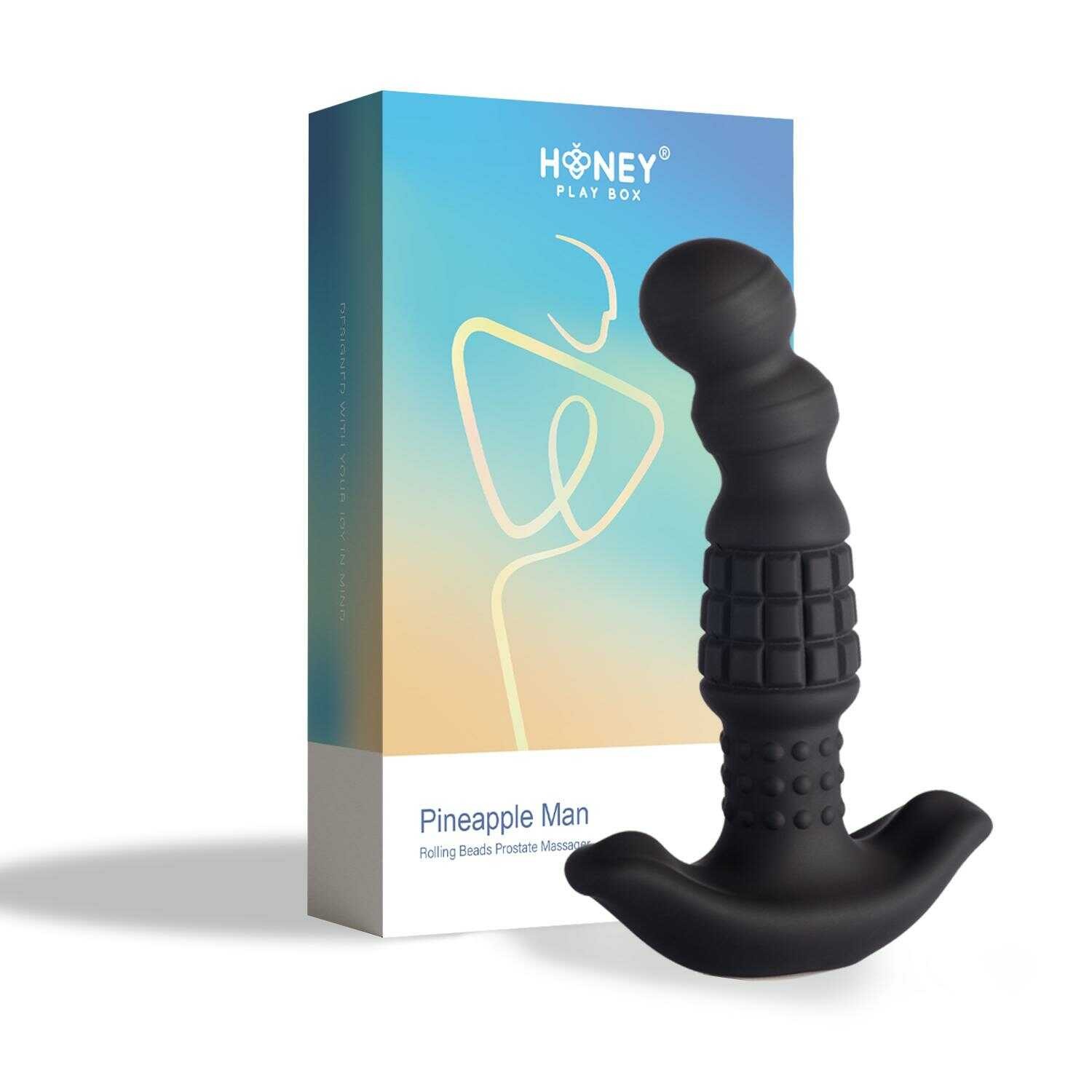 Pineapple Man - Masseur prostatique vibrant à billes roulantes - Noir — Honey Play box, sélection SENVÉLYA