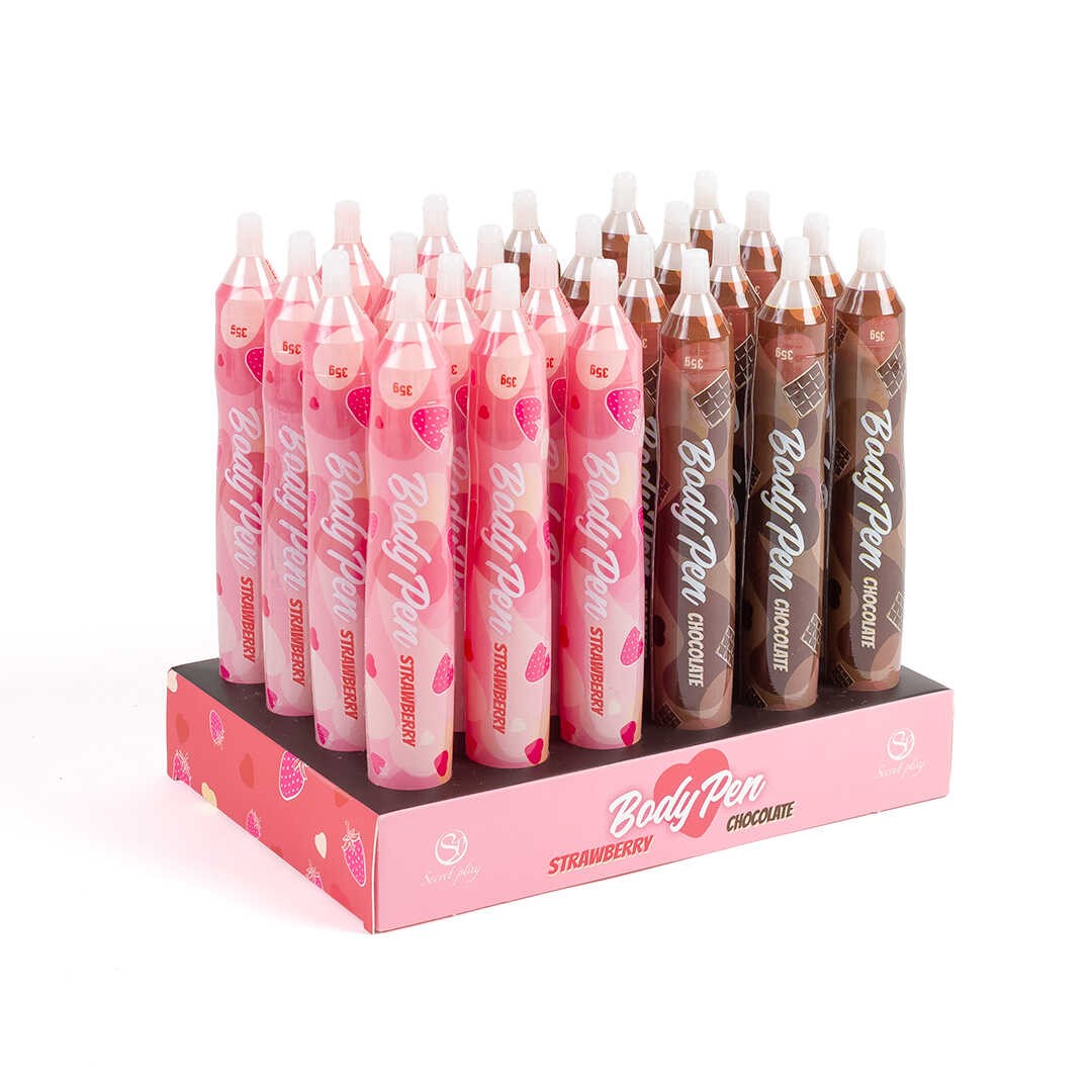 Présentoir stylos comestibles Fraise et Chocolat — Secret Play, sélection SENVÉLYA