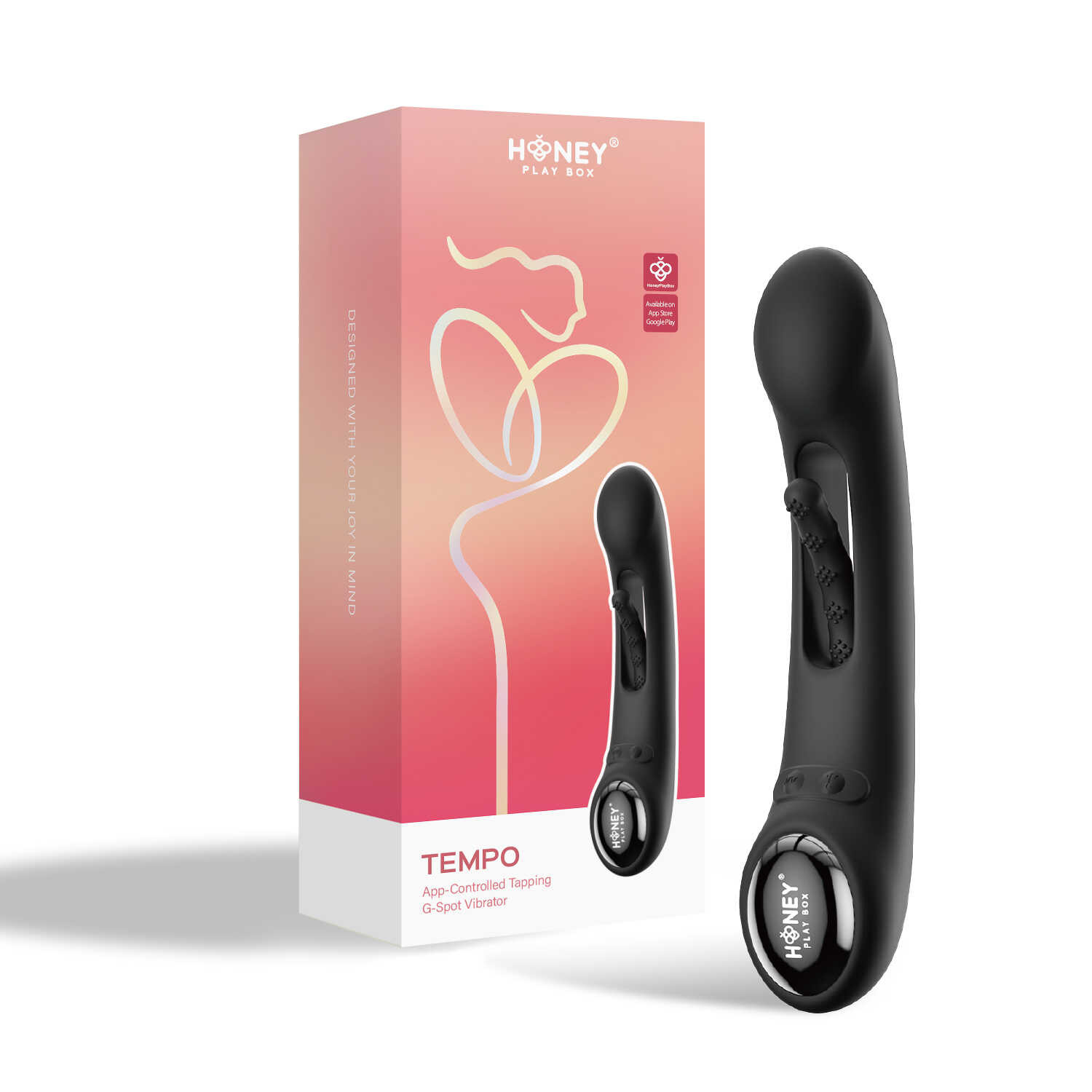 Tempo vibromasseur G-spot avec capteurs de pression et application Noir — Honey Play box, sélection SENVÉLYA
