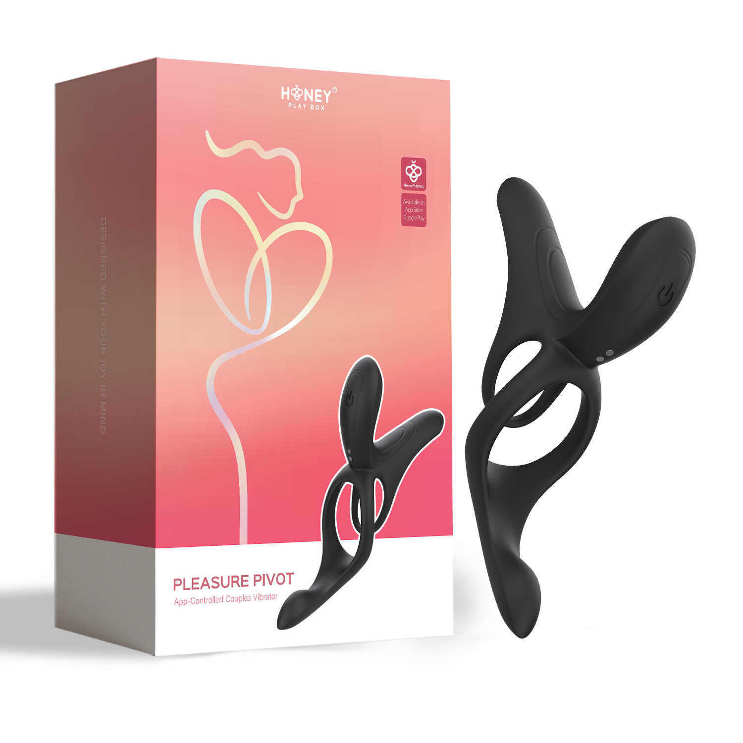 PLEASURE PIVOT Vibromasseur pour couples contrôlé par application - Noir — Honey Play box, sélection SENVÉLYA